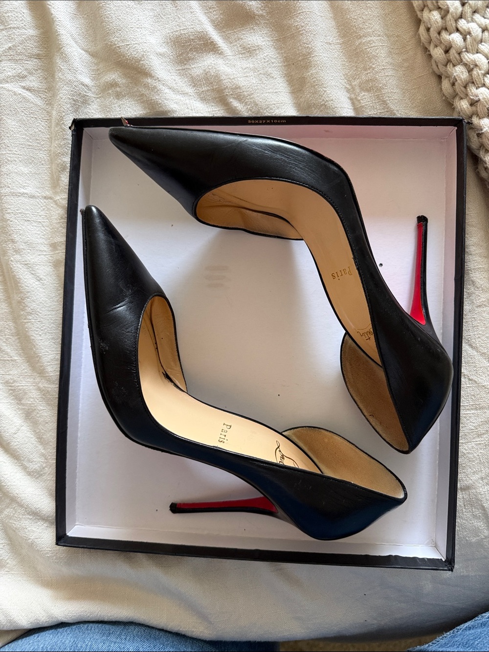 Christian Louboutin Black Patent Pointed-Toe Pumps - Picture 4 of 4